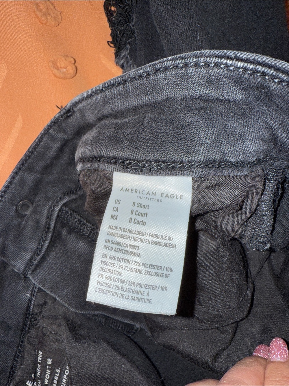 American Eagle Outfitters Black Distressed Skinny Jeans - Picture 3 of 4